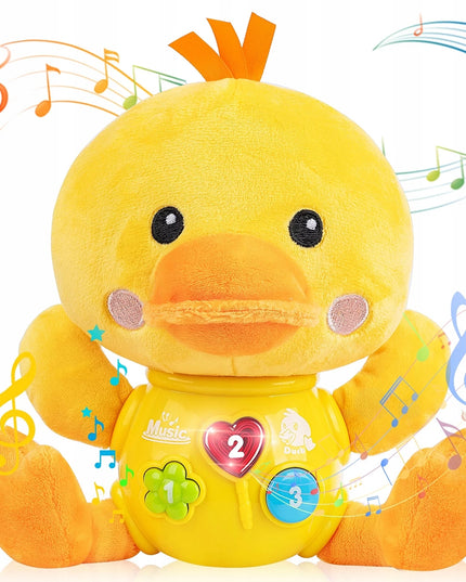 Interaktyvi antis, šviečianti, dainuojanti, pliušinė antis, garsas, šviesa