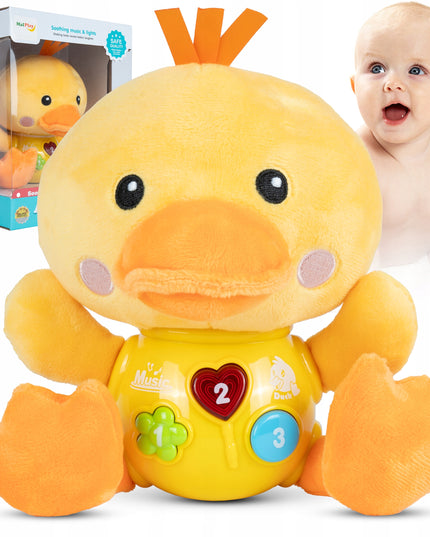 Interaktyvi antis, šviečianti, dainuojanti, pliušinė antis, garsas, šviesa