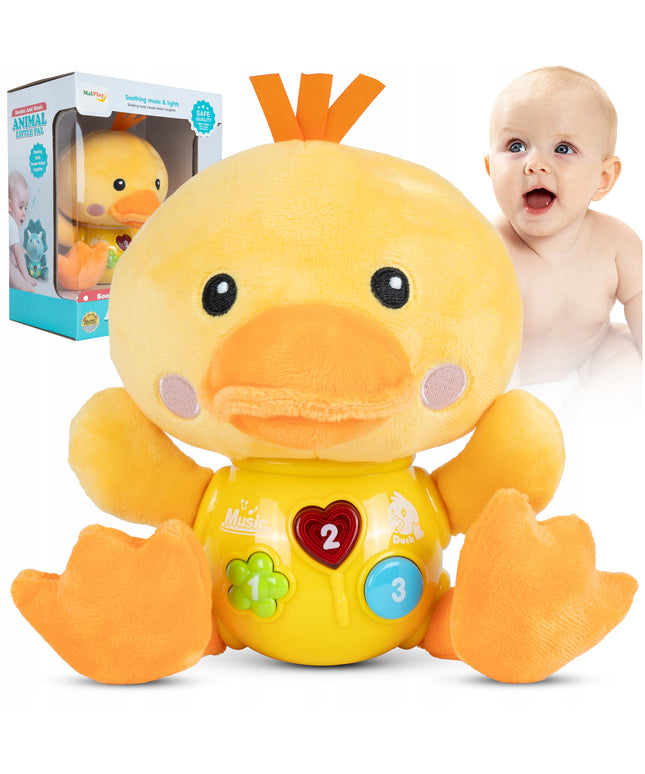 Interaktyvi antis, šviečianti, dainuojanti, pliušinė antis, garsas, šviesa