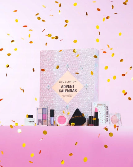 Advento kalendorius su kosmetika 2024 MAKEUP REVOLUTION 24 dienos dovanai