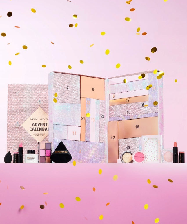 Advento kalendorius su kosmetika 2024 MAKEUP REVOLUTION 24 dienos dovanai