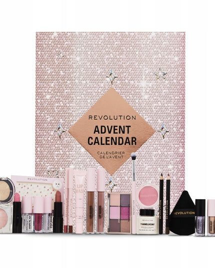 Advento kalendorius su kosmetika 2024 MAKEUP REVOLUTION 24 dienos dovanai
