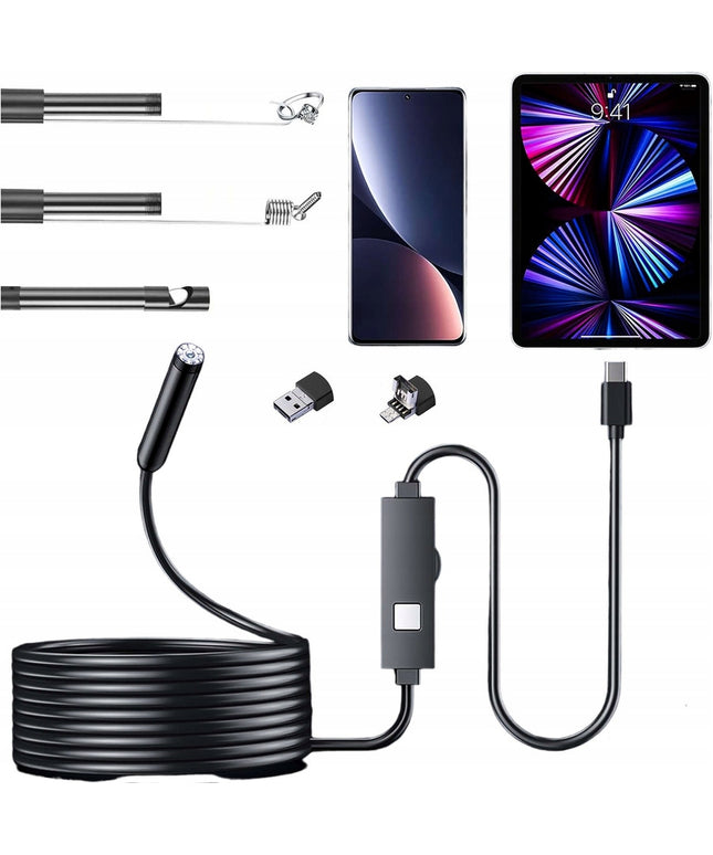 Endoskopinė apžiūros kamera 5M 6 LED FHD WIFI Mobiliajam telefonui USB-C