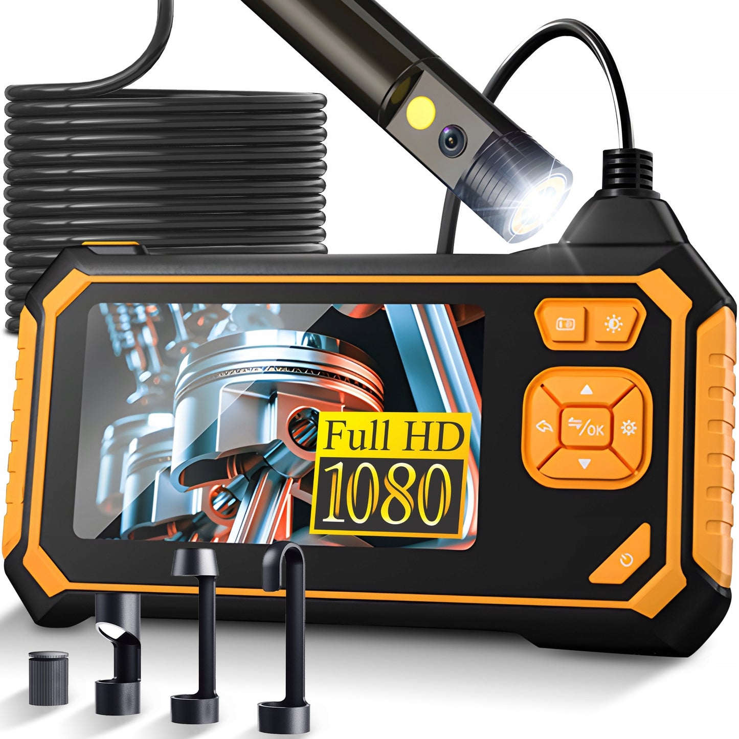 INSPEKCINĖ ENDOSKOPINĖ KAMERA 3M LCD HD 4,3" 8MM FULL HD 360° MICRO SD 64GB