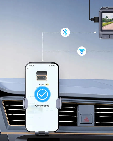 Automobilinis vaizdo registratorius DDPAI Z60 Pro + galinė kamera + laidų komplektas + 128GB