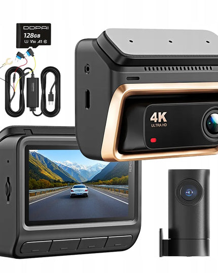 Automobilinis vaizdo registratorius DDPAI Z60 Pro + galinė kamera + laidų komplektas + 128GB
