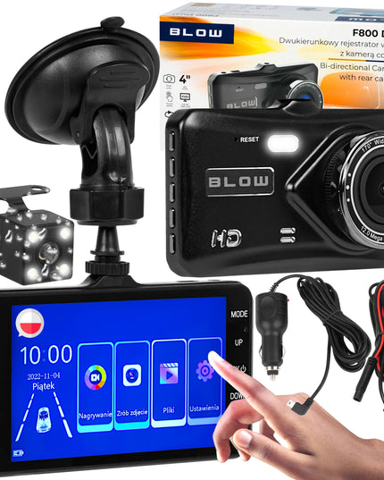 Automobilio vaizdo registratorius „BLOW F800“ su galinio vaizdo kamera FULL HD