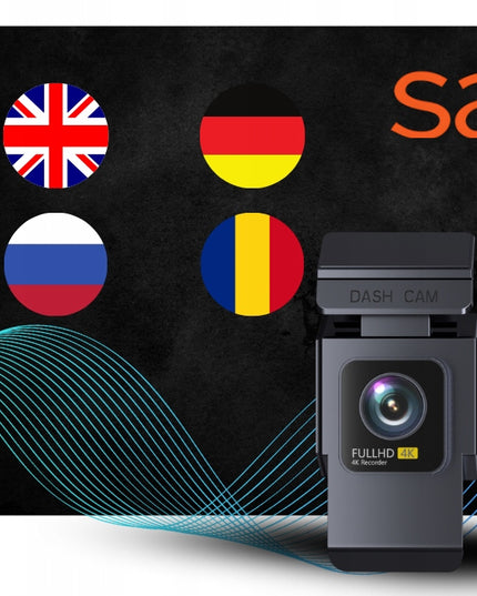 Automobilinė vaizdo kamera 3 kamerų vaizdo registratorius važiavimui 4K PL