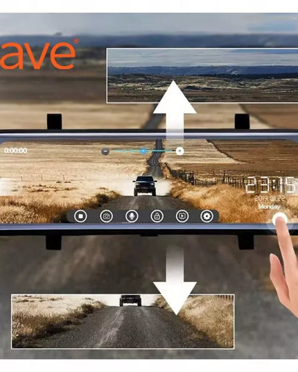 Automobilinis vaizdo registratorius „Save“ A7-PRO 4K, „Sony“ sensorius, veidrodėlio tipo, 64GB