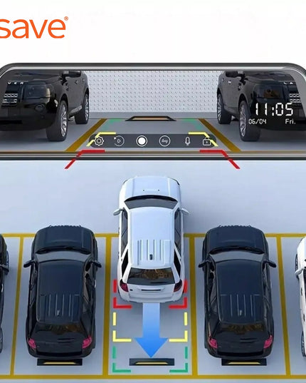 Automobilinis vaizdo registratorius „Save“ A7-PRO 4K, „Sony“ sensorius, veidrodėlio tipo, 64GB