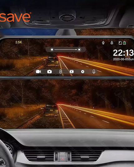 Automobilinis vaizdo registratorius „Save“ A7-PRO 4K, „Sony“ sensorius, veidrodėlio tipo, 64GB