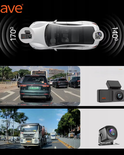 Automobilio vaizdo registratorius su atbulinės eigos kamera 4K priekis 2K galas LT meniu