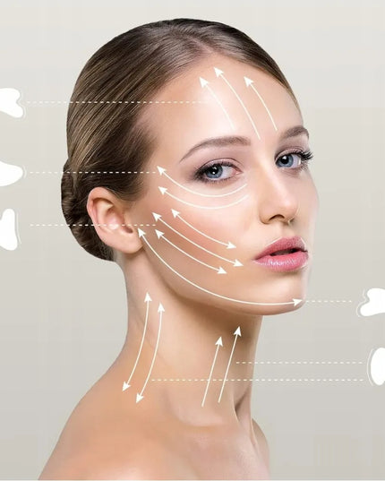 Hikey gua sha masažo plokštelė iš žadeito – rankinis veido ir kaklo masažuoklis