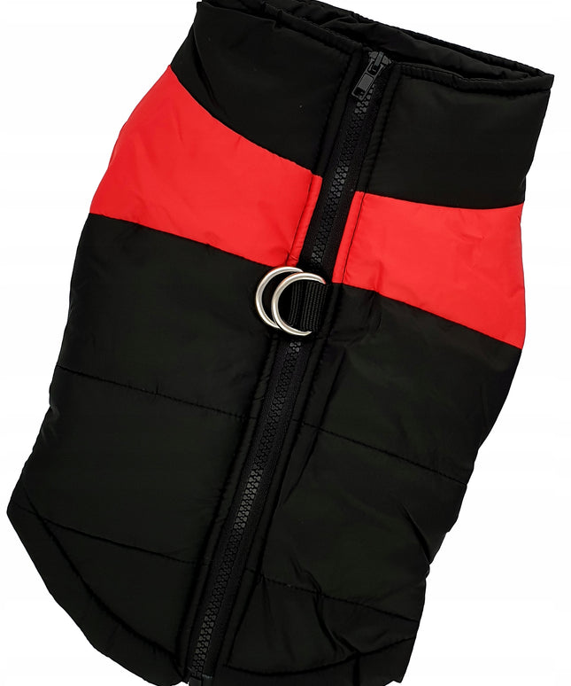 Šilta liemenė-striukė šuniui, 3D raudona, žiemai, XXXL, dideliems šunims