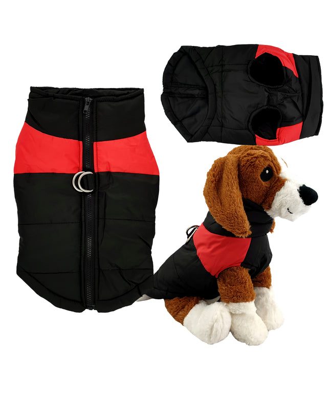 Šilta liemenė-striukė šuniui, 3D raudona, žiemai, XXXL, dideliems šunims