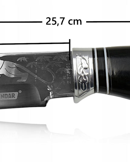 KANDAR Medžioklinis peilis Tiger Karinis Finka Puošta