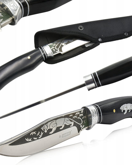KANDAR Medžioklinis peilis Tiger Karinis Finka Puošta