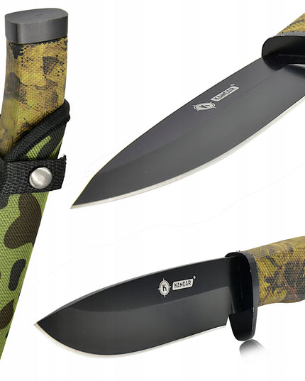 KANDAR Medžioklinis Karinis Peilis Finka + Makštis