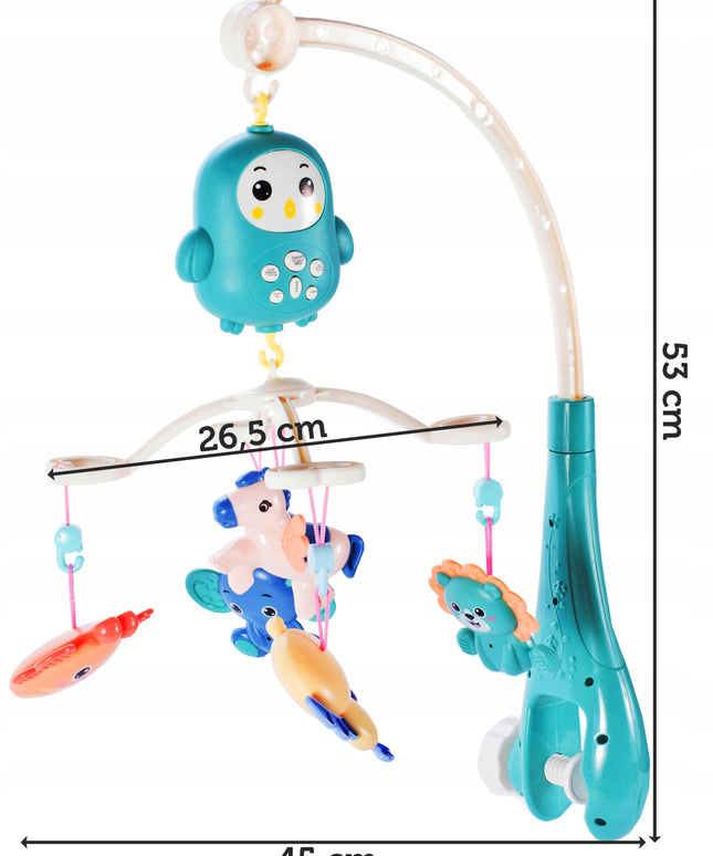 MUZIKINĖ KARUSELĖ VAIKAMS "PELĖDA" LOVYTEI, MUZIKINĖ DĖŽUTĖ SU PILOTU