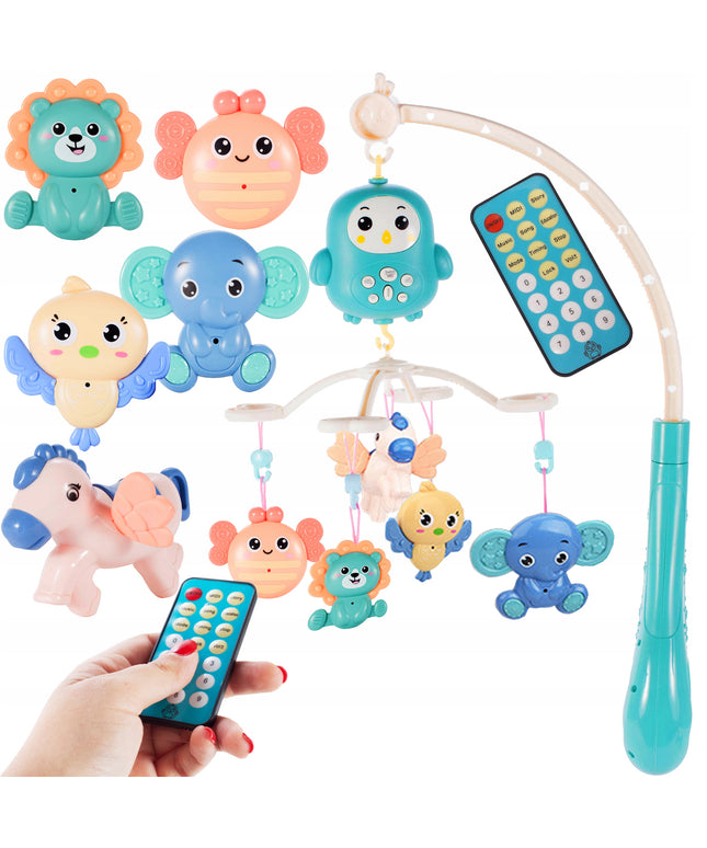 MUZIKINĖ KARUSELĖ VAIKAMS "PELĖDA" LOVYTEI, MUZIKINĖ DĖŽUTĖ SU PILOTU