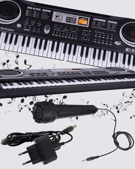 Elektroninė klaviatūra pianinas 61 klavišas vaikams su mikrofonu