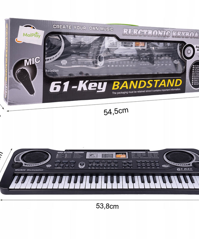 Elektroninė klaviatūra pianinas 61 klavišas vaikams su mikrofonu