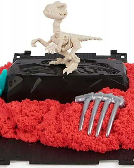 KINETIC SAND dinozaurų kasinėjimų rinkinys su skeletu, kinetinis smėlis, 2 vnt.