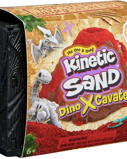 KINETIC SAND dinozaurų kasinėjimų rinkinys su skeletu, kinetinis smėlis, 2 vnt.