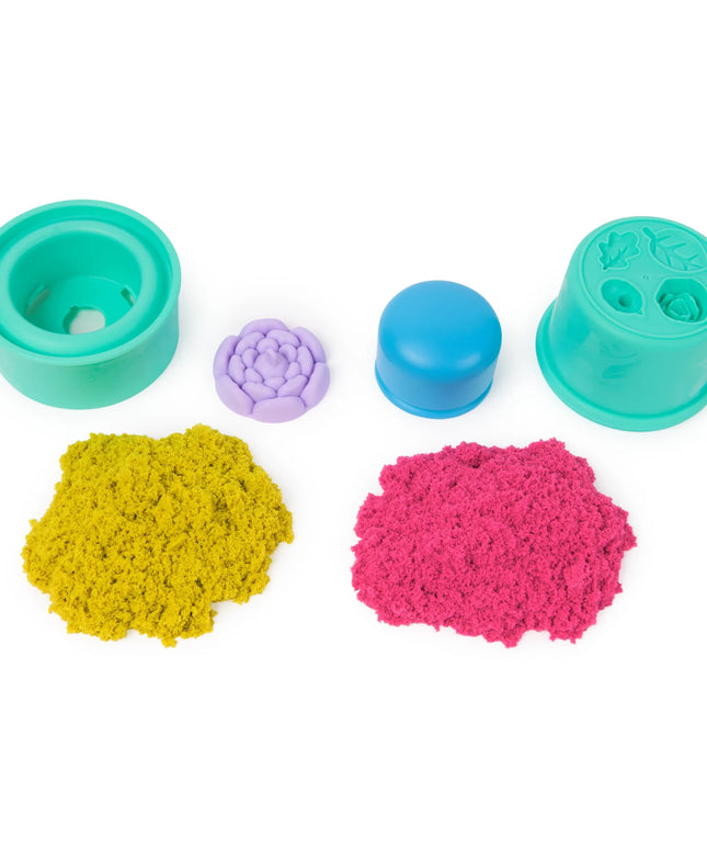 KINETIC SAND „SquishBlossom“ kūrybinis kinetinio smėlio rinkinys – gėlė, 2 vnt.