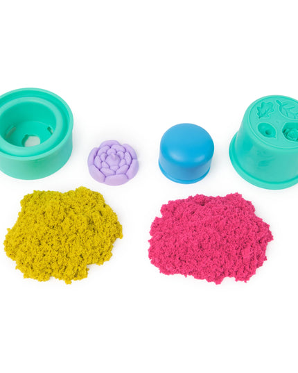 KINETIC SAND „SquishBlossom“ kūrybinis kinetinio smėlio rinkinys – gėlė, 2 vnt.