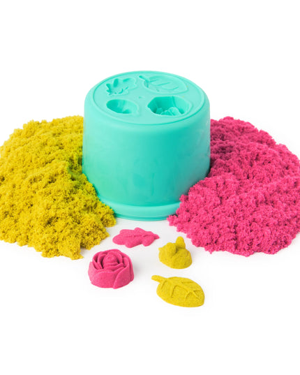 KINETIC SAND „SquishBlossom“ kūrybinis kinetinio smėlio rinkinys – gėlė, 2 vnt.