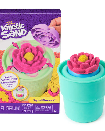 KINETIC SAND „SquishBlossom“ kūrybinis kinetinio smėlio rinkinys – gėlė, 2 vnt.