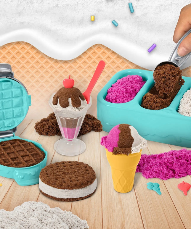 KINETIC SAND „Ledų skanėstai“ – kvapnus ledainės rinkinys, 3 spalvos