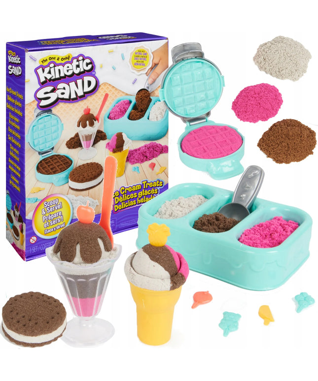 KINETIC SAND „Ledų skanėstai“ – kvapnus ledainės rinkinys, 3 spalvos