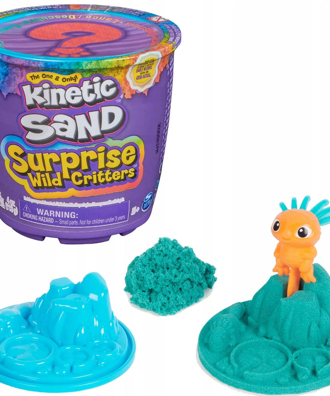 KINETIC SAND SURPRISE WILD CRITTERS kinetinio smėlio rinkinys su formеле ir figūrėle