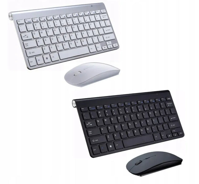 Belaidė klaviatūra ir pelė Zenwire rinkinys USB Mini Slim nešiojamam kompiuteriui TV PC
