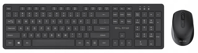 Belaidis klaviatūros ir pelės rinkinys BLOW, juodas, USB, ergonomiškas