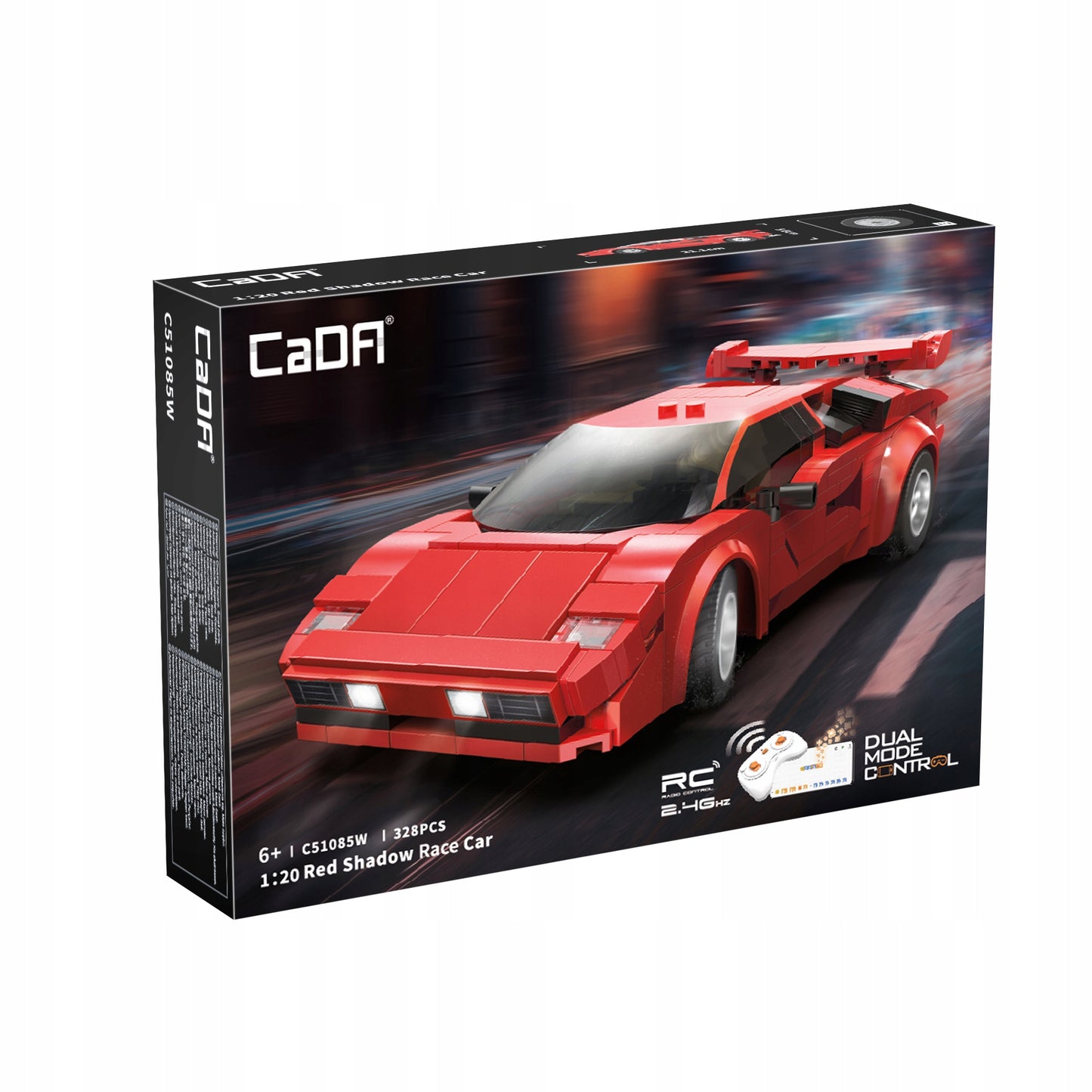Konstrukciniai blokeliai CADA Sportinis automobilis RC valdomas 1:20 RED SHADOW 328 dal. DUAL MODE