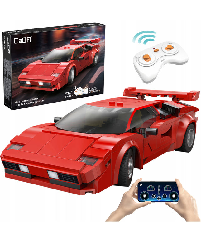 Konstrukciniai blokeliai CADA Sportinis automobilis RC valdomas 1:20 RED SHADOW 328 dal. DUAL MODE