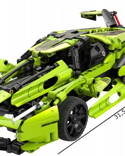 CADA statybiniai blokeliai, automobilis su nuotoliniu valdymu, BALDE, 432 elementai, RC dviejų režimų + LED