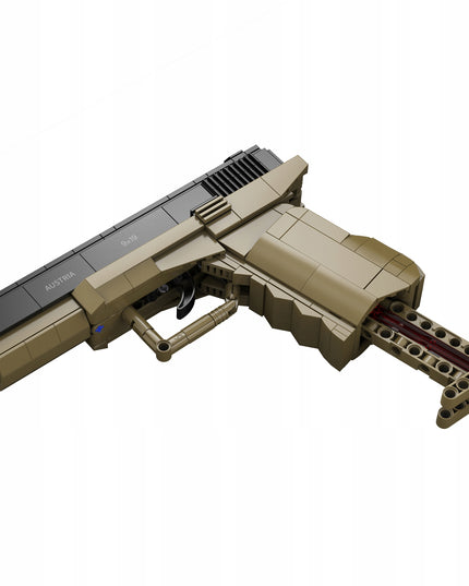 Konstrukcinis žaislas CADA GINKLAS GLOCK 17 MECHANINIS PISTOLETAS 338 DALYS + 5 ŠOVINIAI