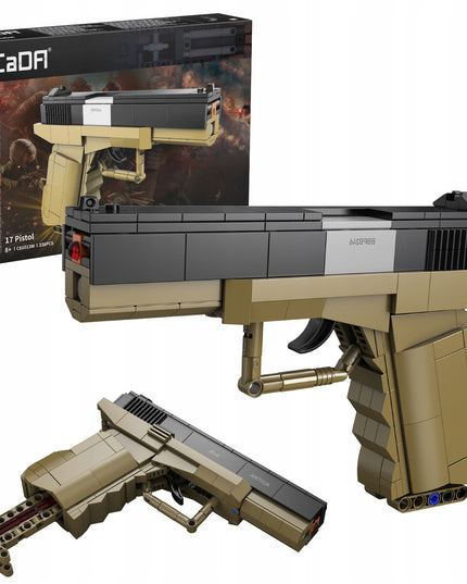 Konstrukcinis žaislas CADA GINKLAS GLOCK 17 MECHANINIS PISTOLETAS 338 DALYS + 5 ŠOVINIAI