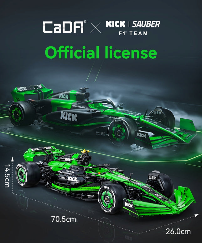 Konstruktorius CADA F1 Kick Sauber komanda "Formulė 1" lenktyninis automobilis 2553 detalės, mastelis 1:8