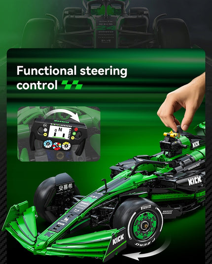 Konstruktorius CADA F1 Kick Sauber komanda "Formulė 1" lenktyninis automobilis 2553 detalės, mastelis 1:8