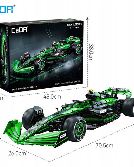 Konstruktorius CADA F1 Kick Sauber komanda "Formulė 1" lenktyninis automobilis 2553 detalės, mastelis 1:8