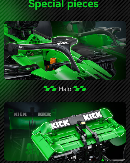 Konstruktorius CADA F1 Kick Sauber komanda "Formulė 1" lenktyninis automobilis 2553 detalės, mastelis 1:8