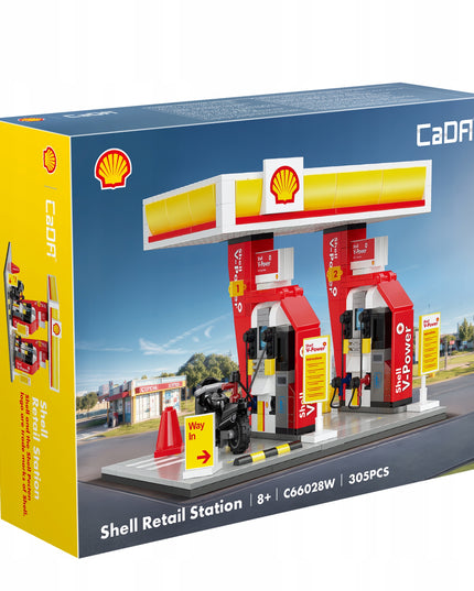 Statybiniai blokeliai CaDA Mini degalinė SHELL 305 detalės pastatas