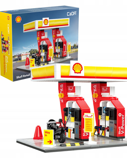 Statybiniai blokeliai CaDA Mini degalinė SHELL 305 detalės pastatas