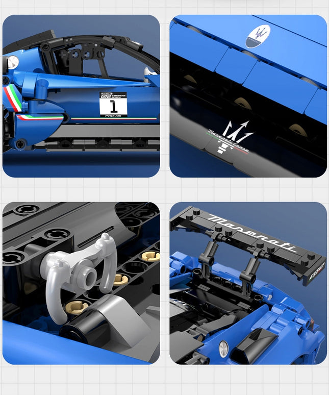 Konstrukcinis rinkinys CADA MASERATI GT2 nuotoliniu būdu valdomas lenktyninis automobilis RC, 549 elementai