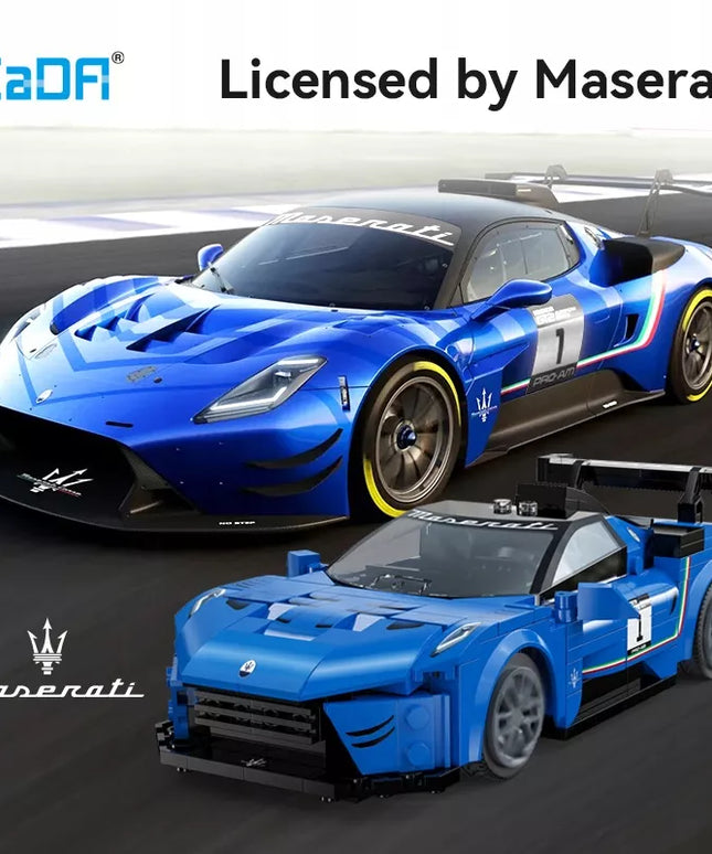 Statybiniai blokeliai CADA MASERATI GT2, sportinis automobilis, 320 elementų, valdomas nuotoliniu būdu RC
